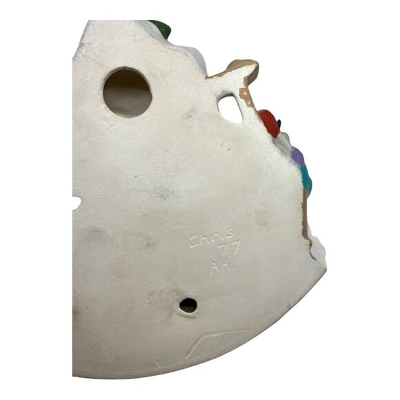 Dutch Boy & Girl Wall Hanging Art Decor Chalk Hand Painted Hobbyist Signed 6" - Picture 3 of 3